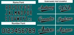 Teal Black-White Authentic Classic Baseball Jersey 3