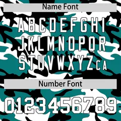 Teal Black White Camo Gradient Fashion Baseball Jersey 4