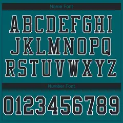 Teal Black-White Classic Style Mesh Football Jersey 3