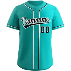 Teal Black-White Gradient Fashion Authentic Baseball Jersey 3