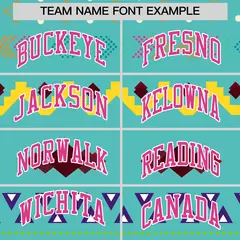 Teal Brown White Mexican Style Baseball Jersey 3