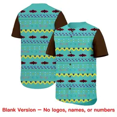 Teal Brown White Mexican Style Baseball Jersey 7