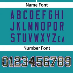 Teal Camo Font Authentic Baseball Jersey 4