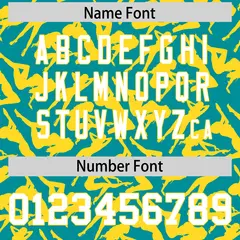 Teal Gold Graffiti Pattern Authentic Baseball Jersey 4