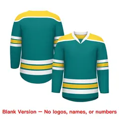 Teal Gold Ice Cream Helmet Pattern Hockey Jersey 7