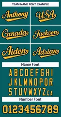 Teal Gold-Navy Classic Hockey Jersey 3