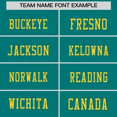 Teal Gold Sequin Lettering Breathable Football Jersey 3