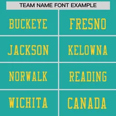 Teal Gold Sequin Lettering Moisture-Wicking Football Jersey 3