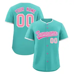 Teal Gray White Classic Baseball Uniform