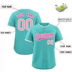 Teal Gray White Classic Baseball Uniform 2