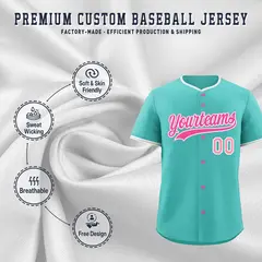 Teal Gray White Classic Baseball Uniform 3
