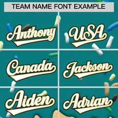Teal Ice Cream Cone Graffiti Full-Snap Varsity Letterman Jacket 3