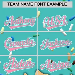 Teal Ice Cream Cone Graffiti Full-Snap Varsity Letterman Jacket 3