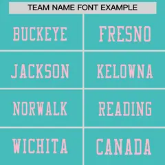 Teal Light Pink Sequin Lettering Football Jersey 3