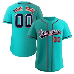 Teal Navy-Red Gradient Fashion Authentic Baseball Jersey