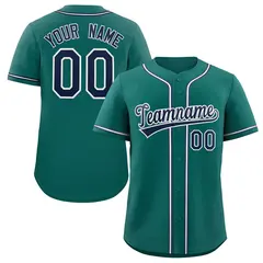Teal Navy-White Authentic Classic Baseball Jersey 1