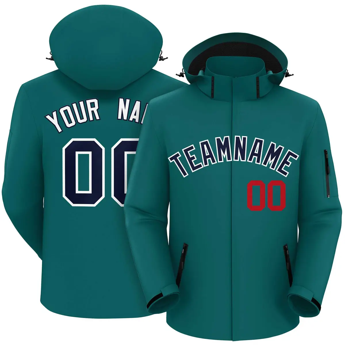 Teal Navy-White Classic Waterproof Jacket