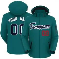 Teal Navy-White Classic Waterproof Jacket