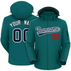Teal Navy-White Classic Waterproof Jacket