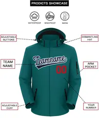 Teal Navy-White Classic Waterproof Jacket 2