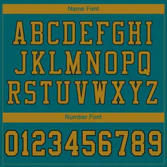 Teal Old Gold-Black Mesh Football Jersey 3