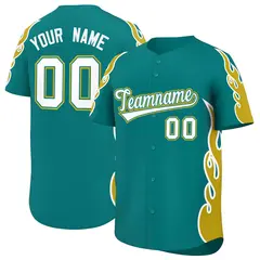 Teal Old Gold Side Flame Outline Basketball Jersey 1