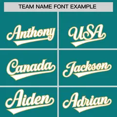 Teal Old Gold Thick Striped Star Pattern Baseball Jersey 3