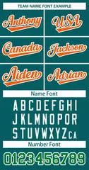 Teal Orange-White Classic Style Hockey Jersey 3