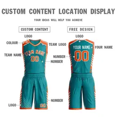 Teal Orange-White Graffiti Bar Element Basketball Jersey 3