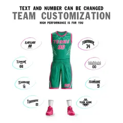 Teal Pink-White Graffiti Claw Pattern Sets Basketball Jersey 4