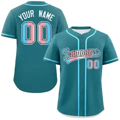 Teal Powder Blue Transgender Pride Month Baseball Jersey