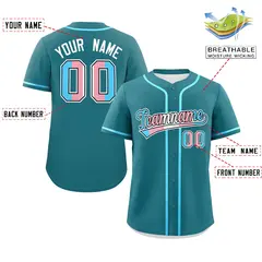 Teal Powder Blue Transgender Pride Month Baseball Jersey 2