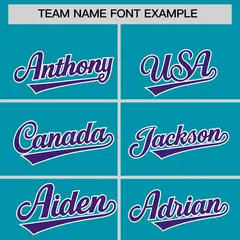 Teal Purple Classic Authentic Baseball Jersey 3