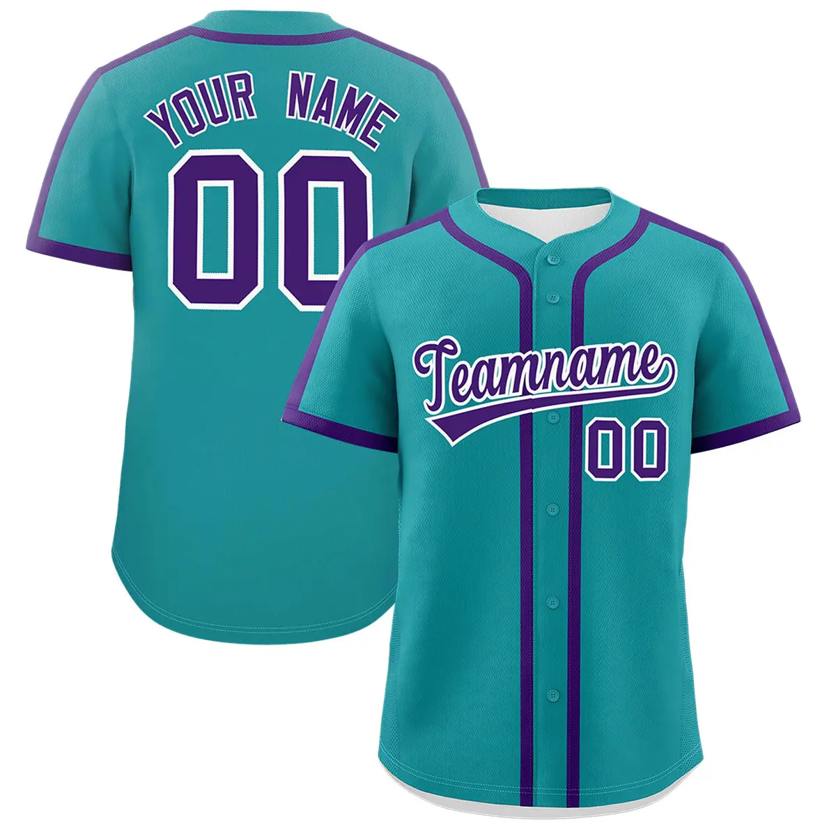 Teal Purple Classic Authentic Baseball Jersey
