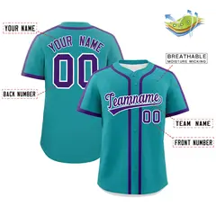 Teal Purple Classic Authentic Baseball Jersey 2