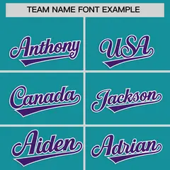 Teal Purple Classic Authentic Baseball Jersey 3