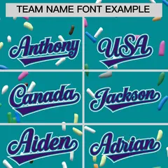 Teal Purple Ice Cream Pattern V-Neck Hockey Jersey 3