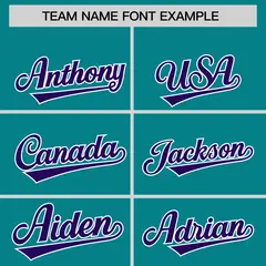 Teal Purple Lace-Up Neck Raglan Hockey Hoodie Jersey 3