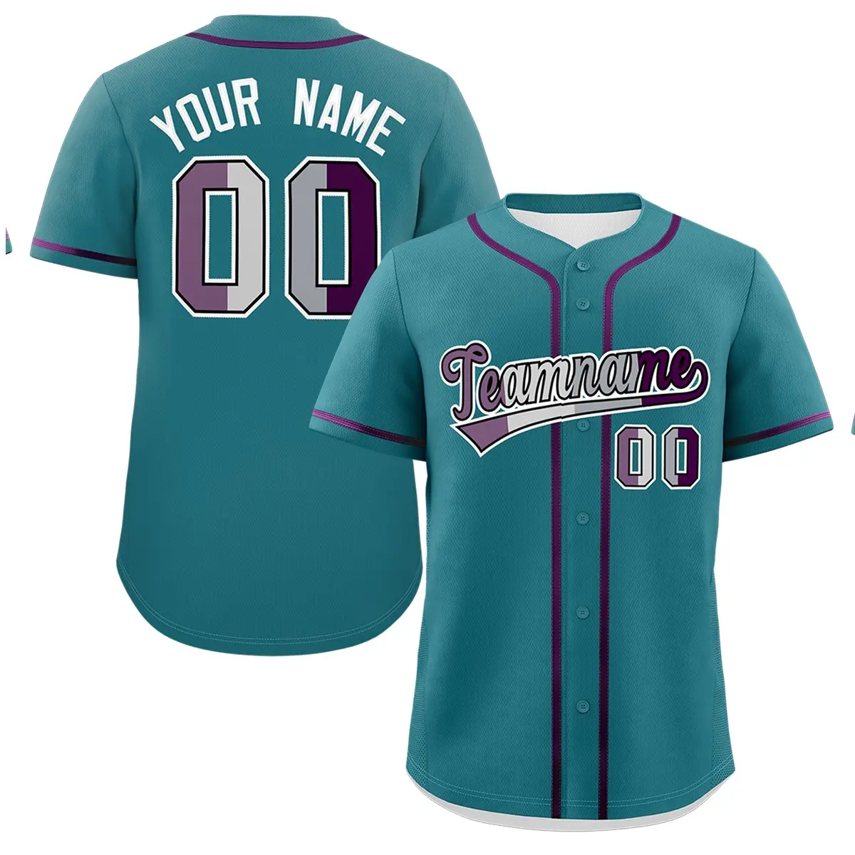 Teal Purple Pride Month Classic Baseball Jersey