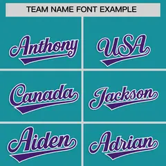 Teal Purple Star Ribbing Authentic Baseball Jersey 3