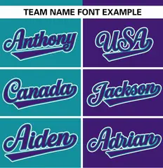 Teal Purple Stripe-Solid Combo Authentic Baseball Jersey 3