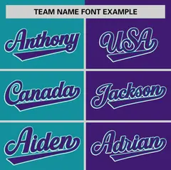 Teal Purple Striped Two Tone Authentic Baseball Jersey 3