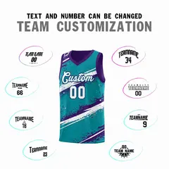 Teal Purple White Reversible Basketball Jersey Stellar Strike Series 2