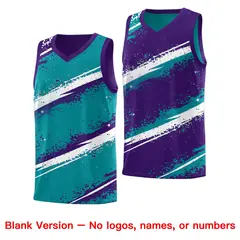 Teal Purple White Reversible Basketball Jersey Stellar Strike Series 7