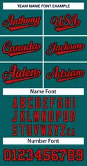 Teal Red-Black Classic Hockey Jersey 3
