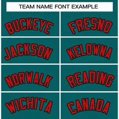 Teal Red-Black Classic Hockey Jersey 3