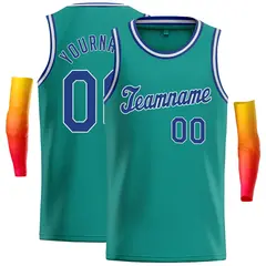 Teal Royal-White Classic Casual Basketball Jersey