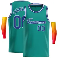 Teal Royal-White Classic Casual Basketball Jersey