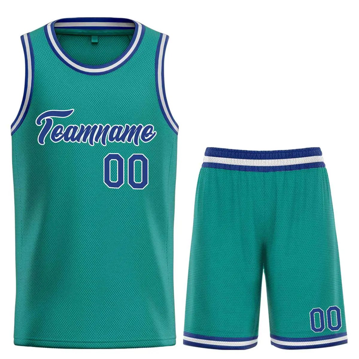 Teal Royal-White Classic Heal Sports Basketball Jersey