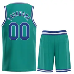 Teal Royal-White Classic Heal Sports Basketball Jersey 2